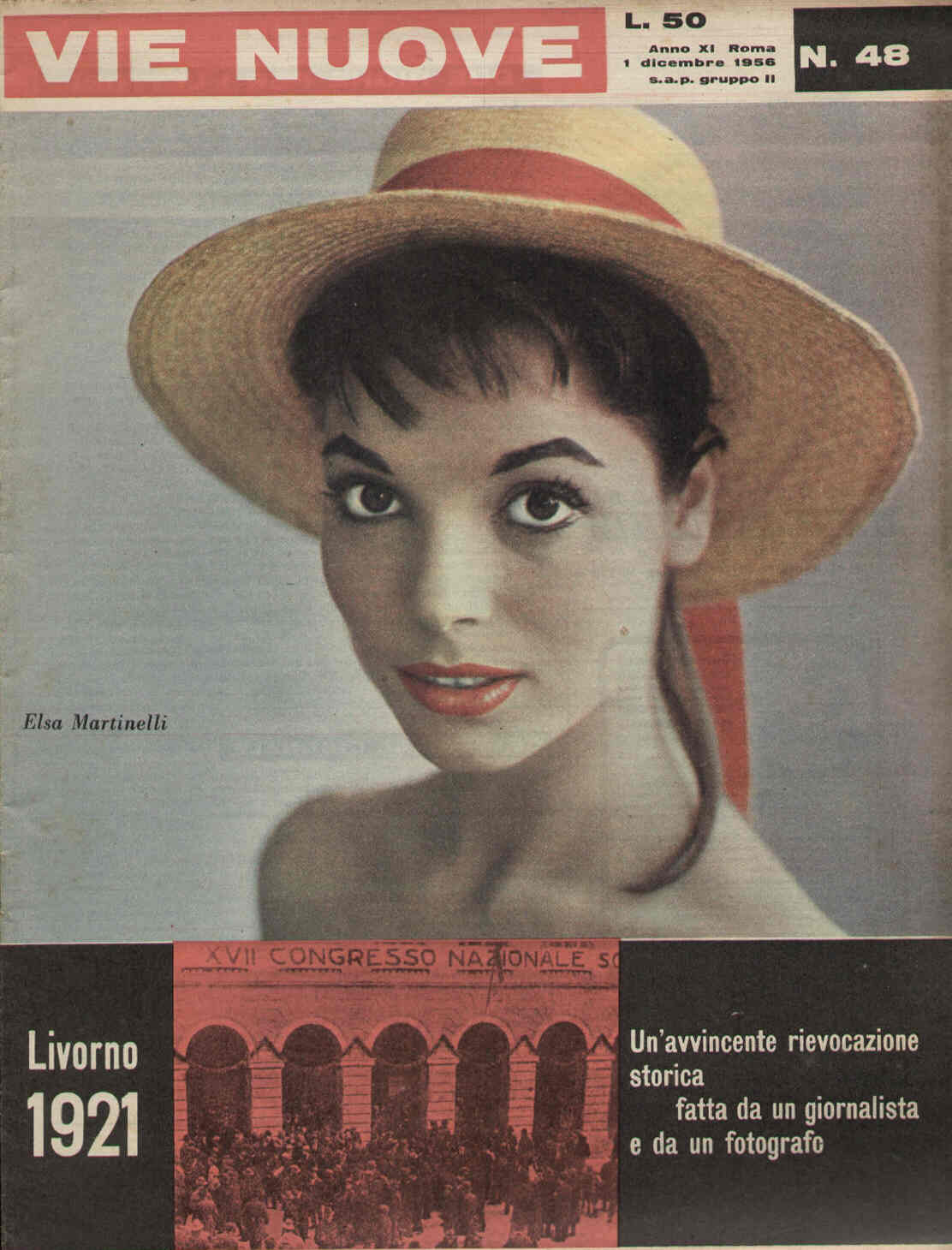 VIE NUOVE magazine side cover Issue 48 1 December 1956