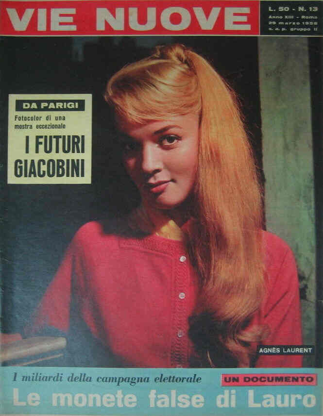 VIE NUOVE magazine side cover Issue 13 26 March 1958
