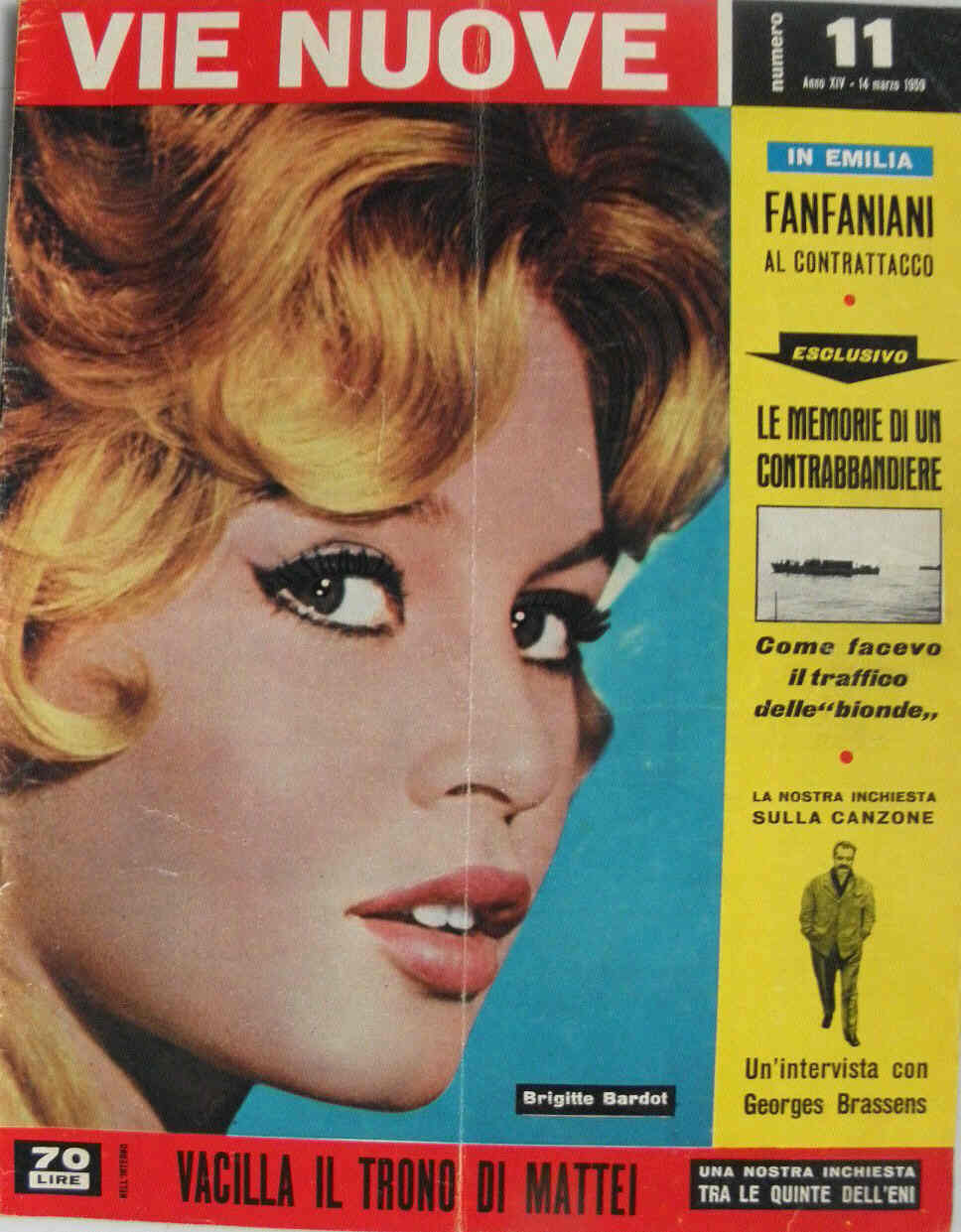 VIE NUOVE magazine side cover Issue 11 14 March 1959