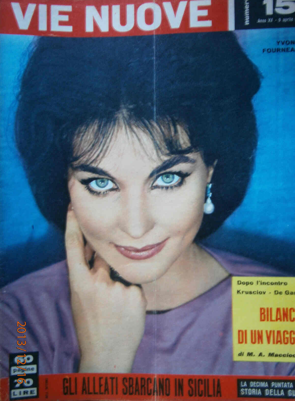 VIE NUOVE magazine side cover Issue 15 9 April 1960