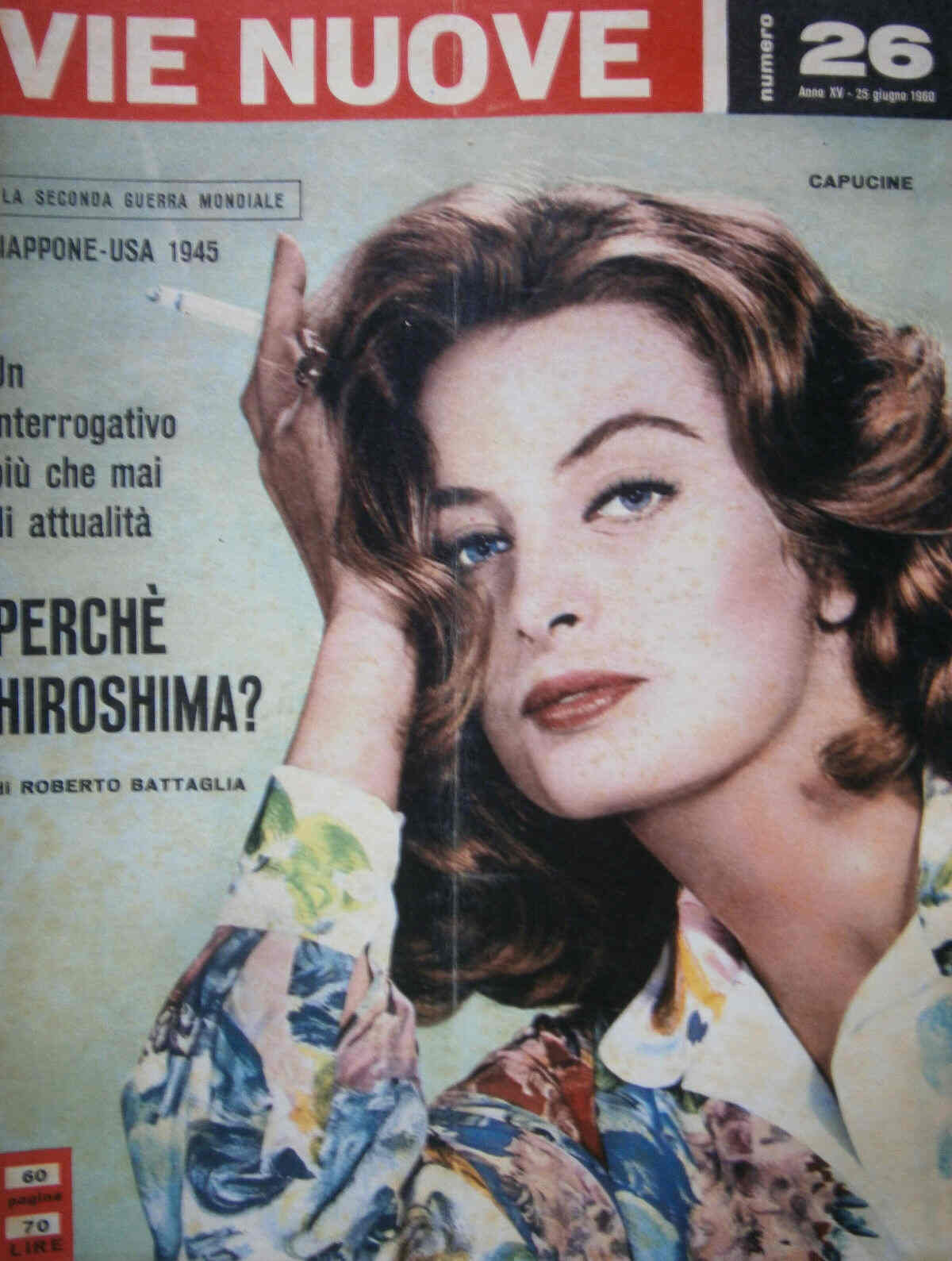 VIE NUOVE magazine side cover Issue 26 25 June 1960