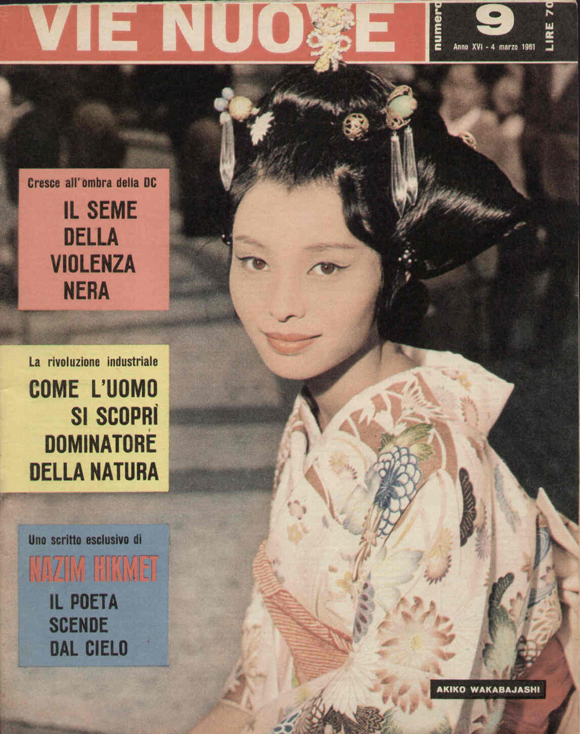 VIE NUOVE magazine side cover Issue 9 4 March 1961