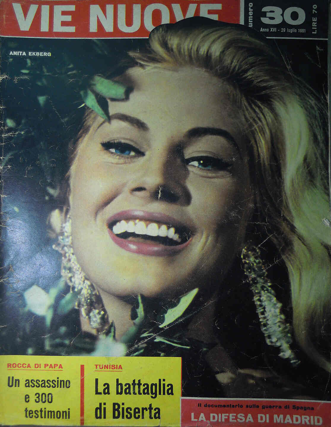 VIE NUOVE magazine side cover Issue 30 29 July 1961