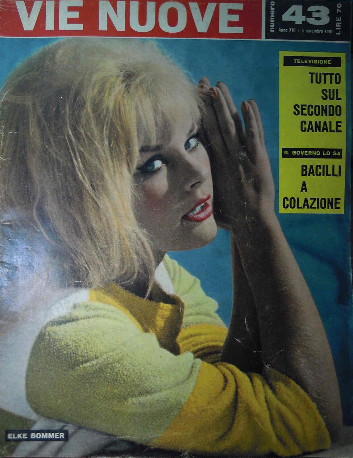 VIE NUOVE magazine side cover Issue 43 4 November 1961
