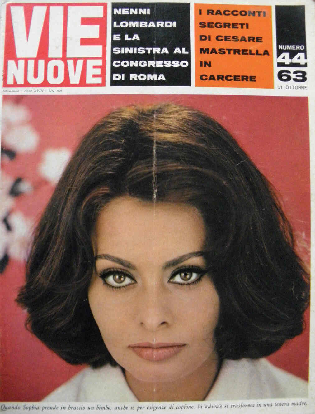 VIE NUOVE magazine side cover Issue 44 31 October 1963