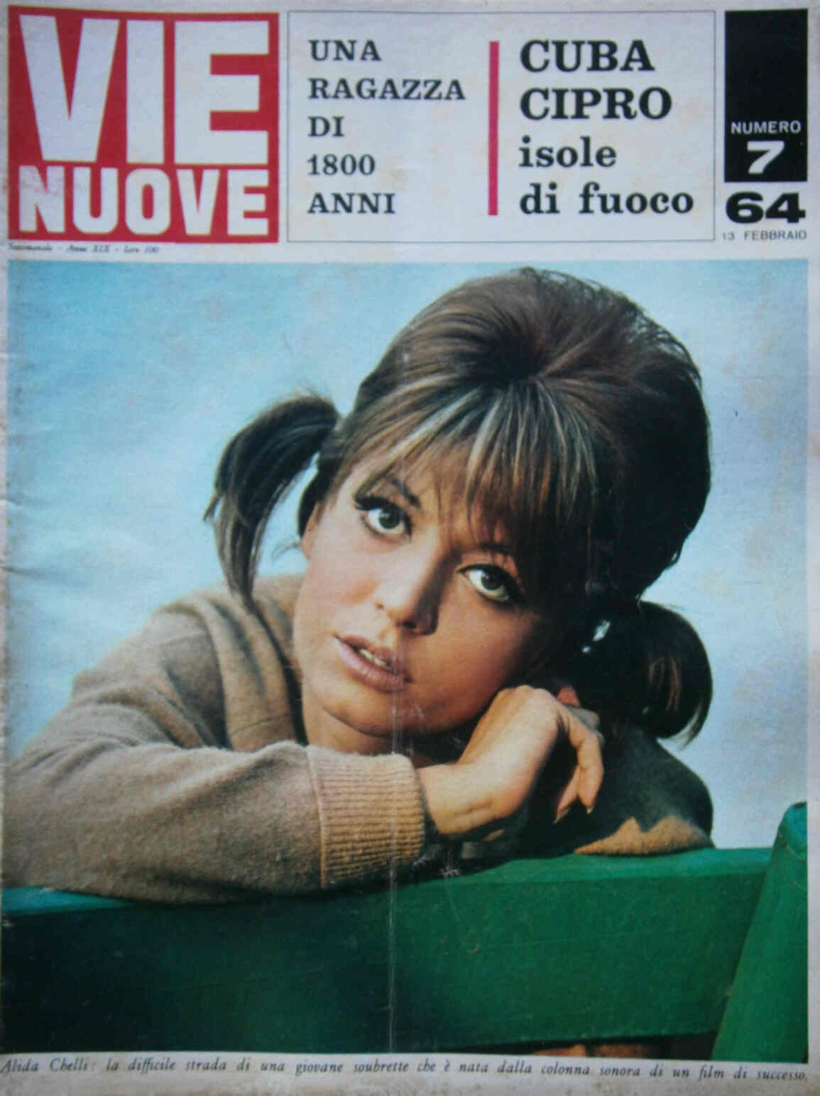 VIE NUOVE magazine side cover Issue 7 13 February 1964
