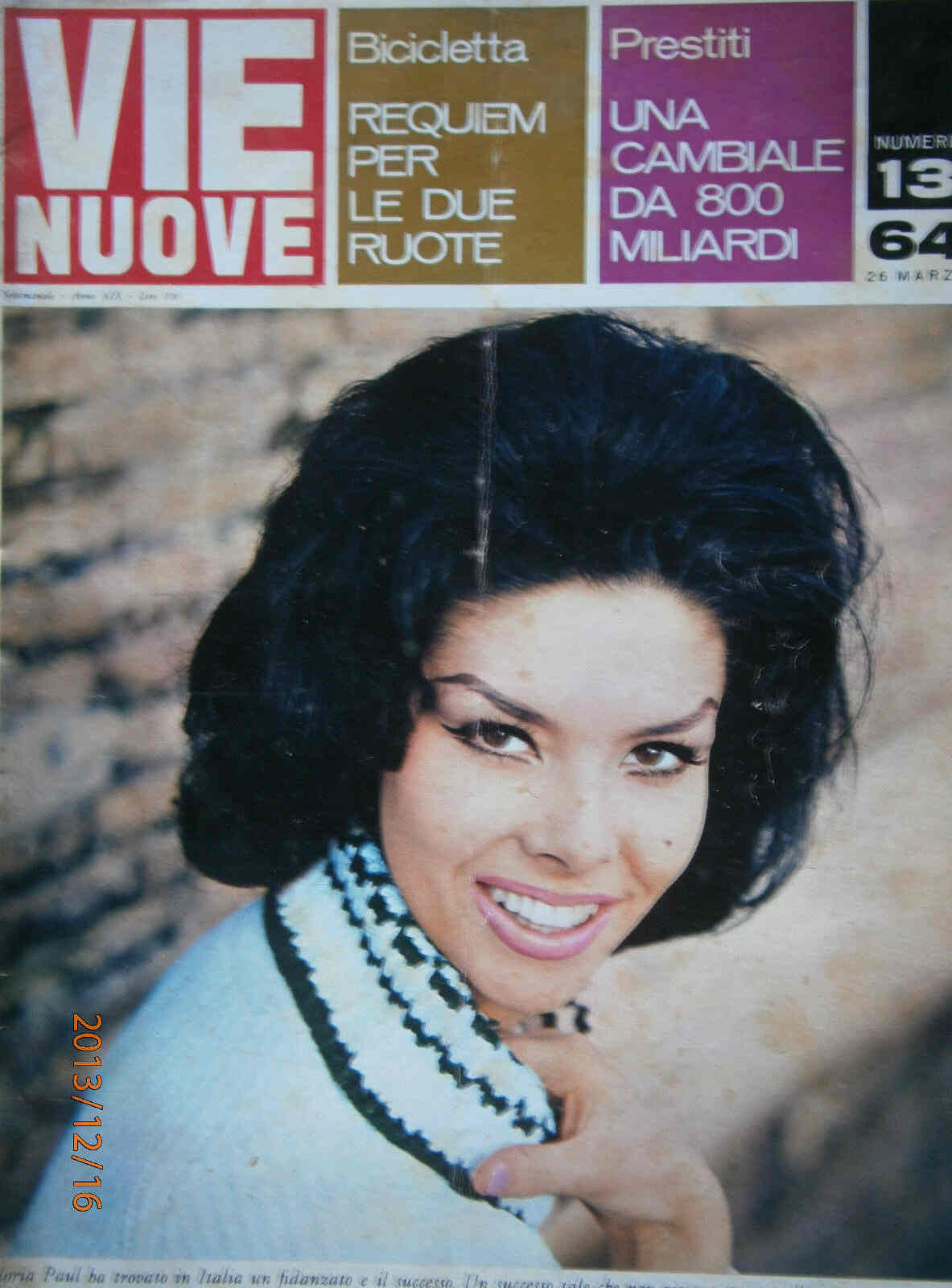 VIE NUOVE magazine side cover Issue 13 26 March 1964