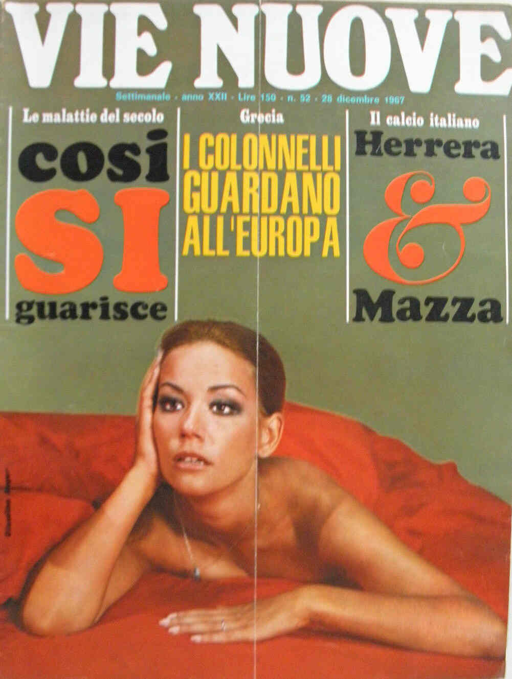 VIE NUOVE magazine side cover Issue 52 28 December 1967