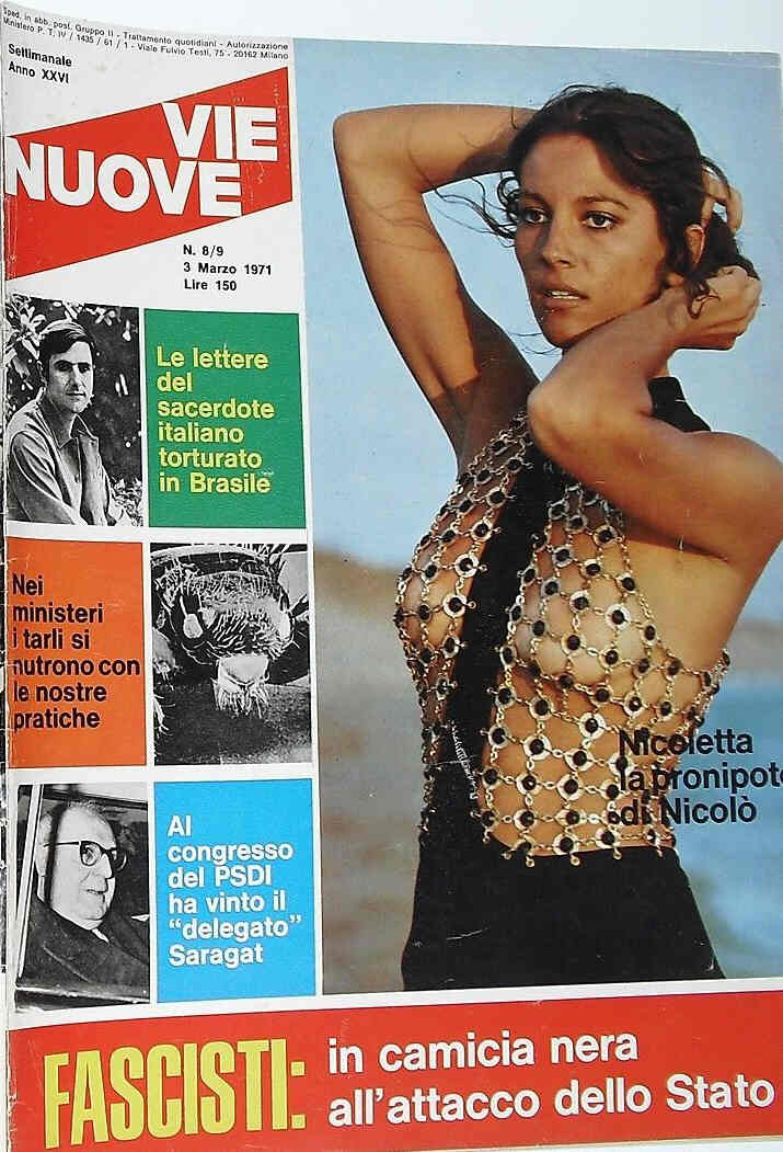 VIE NUOVE magazine side cover Issue 8/9 3 March 1971