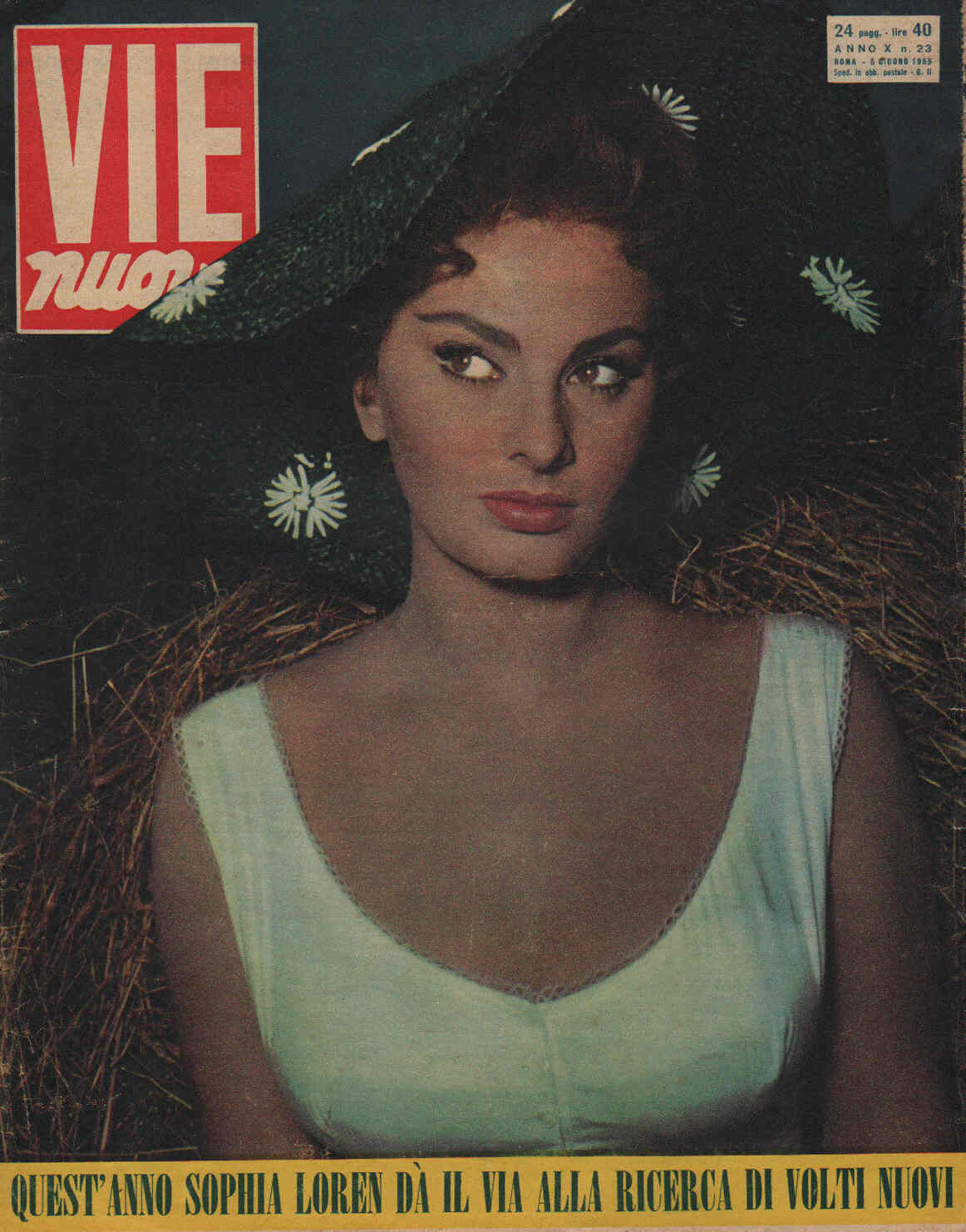 VIE NUOVE magazine side cover Issue 23 5 June 1955