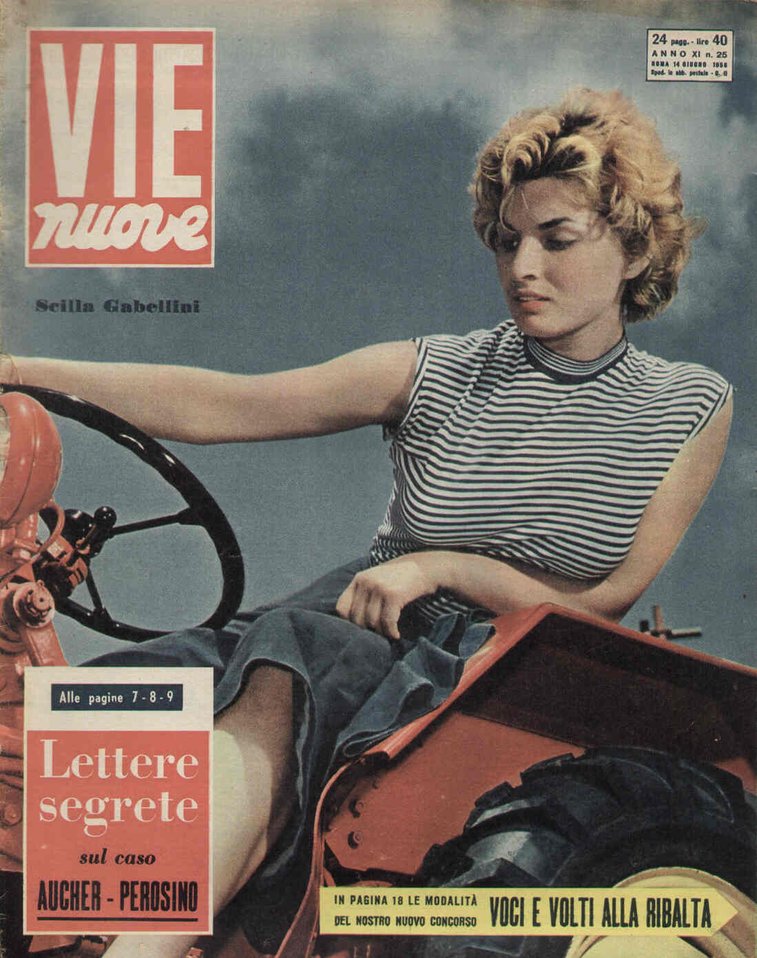 VIE NUOVE magazine side cover Issue 25 14 June 1956