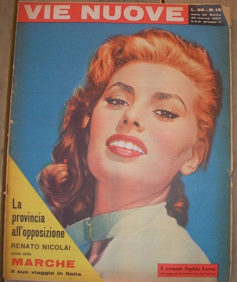 VIE NUOVE magazine side cover Issue 13 30 March 1957