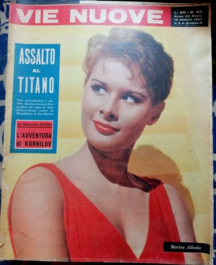 VIE NUOVE magazine side cover Issue 40 12 October 1957