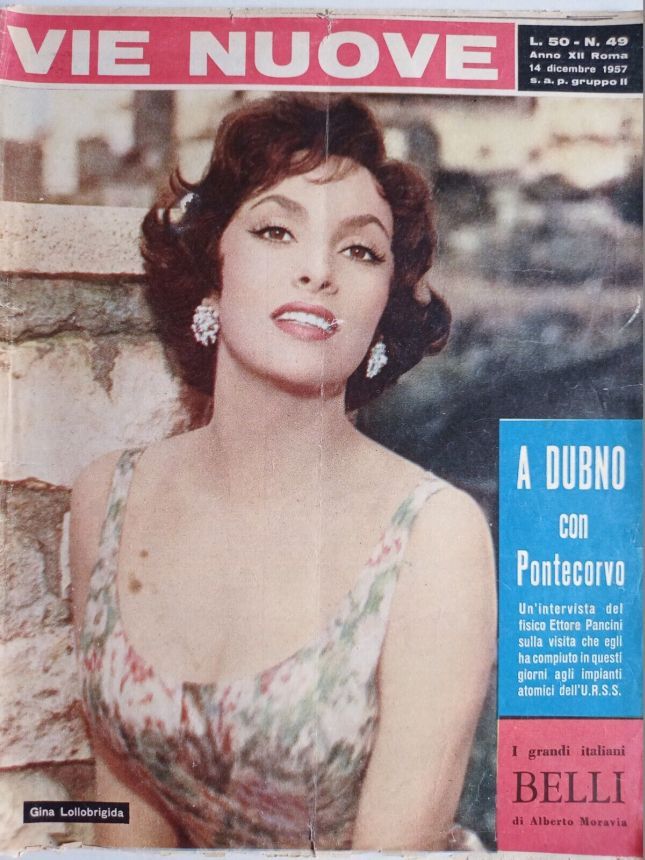 VIE NUOVE magazine side cover Issue 49 14 December 1957