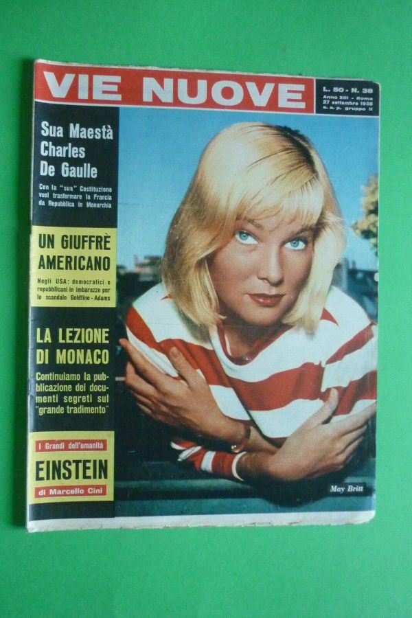 VIE NUOVE magazine side cover Issue 38 27 September 1958