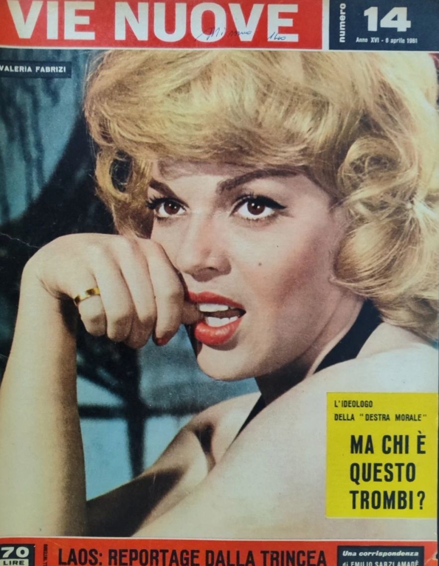 VIE NUOVE magazine side cover Issue 14 8 April 1961