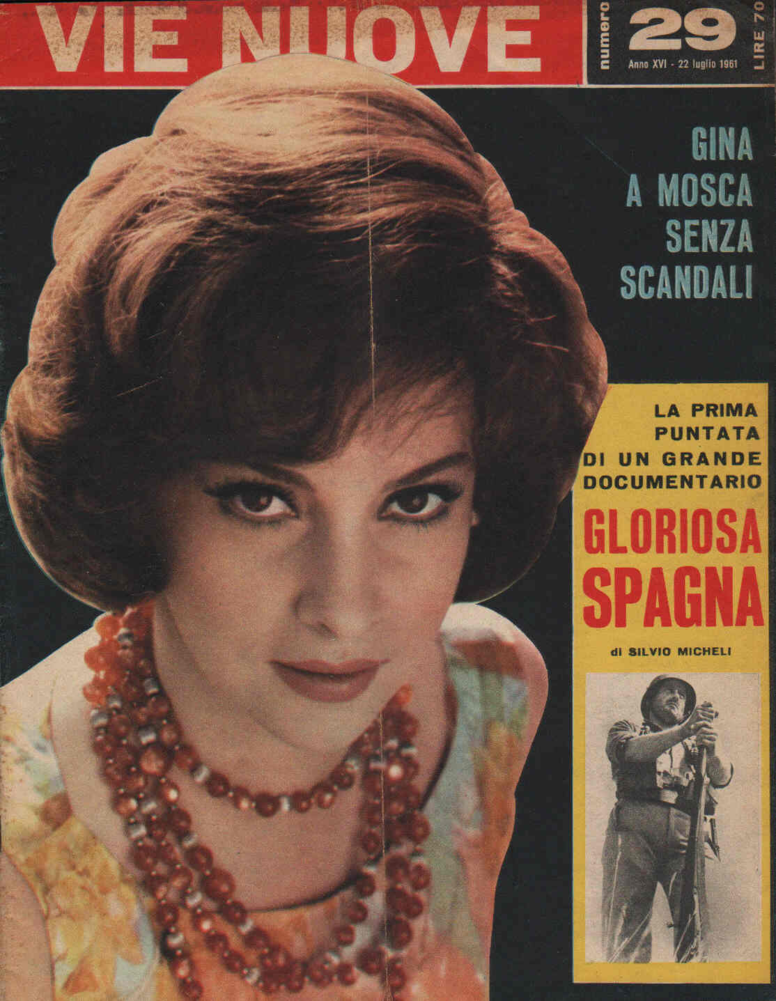 VIE NUOVE magazine side cover Issue 29 22 July 1961