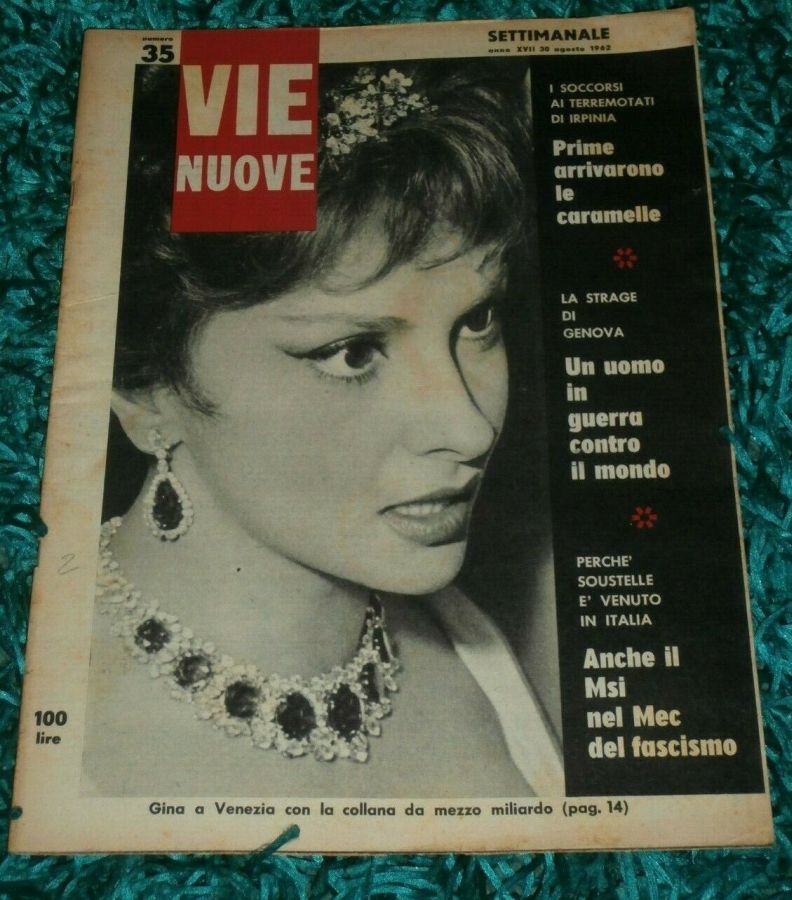 VIE NUOVE magazine side cover Issue 35 30 August 1962