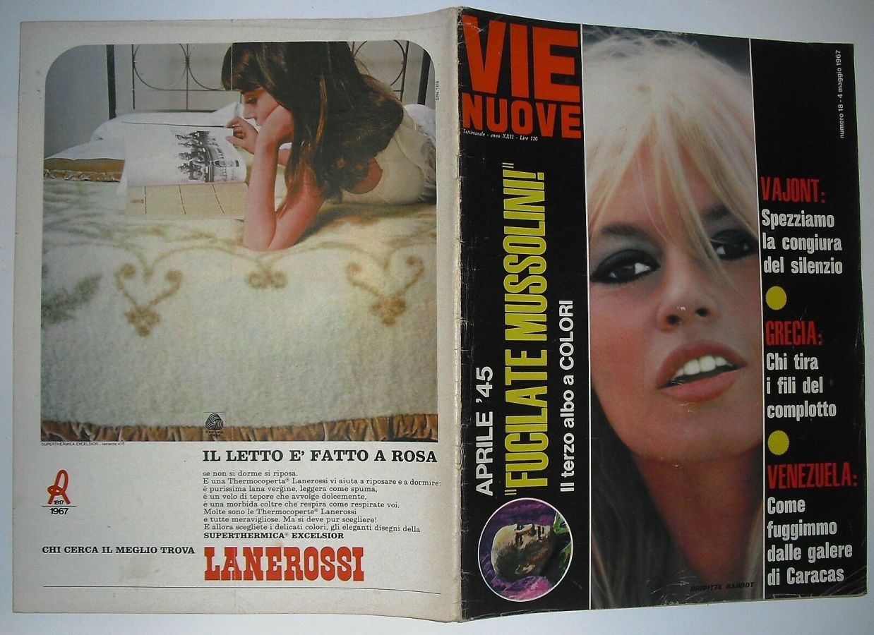 VIE NUOVE magazine side cover Issue 18 4 May 1967