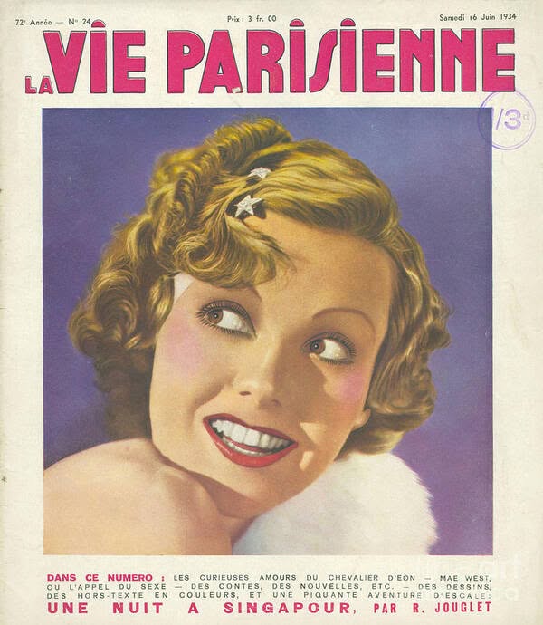LA VIE PARISIENNE magazine side cover Issue 24 16 June 1934