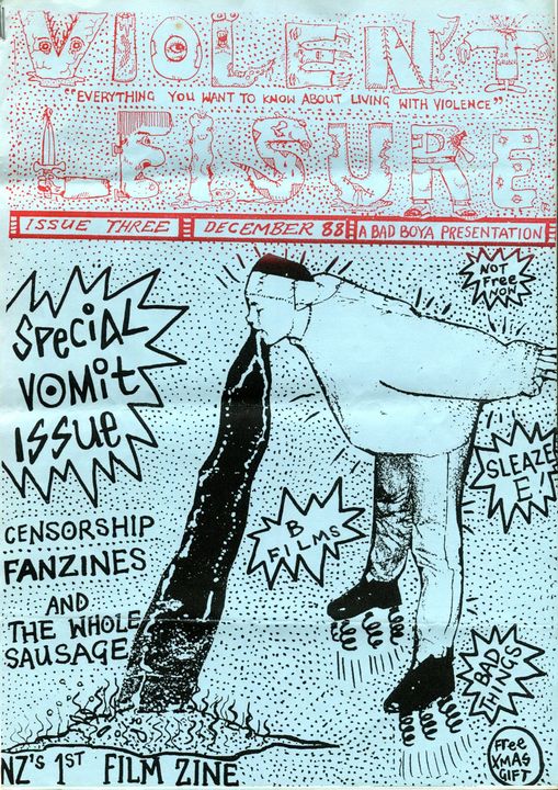 VIOLENT LEISURE magazine side cover Issue 3  December 1988