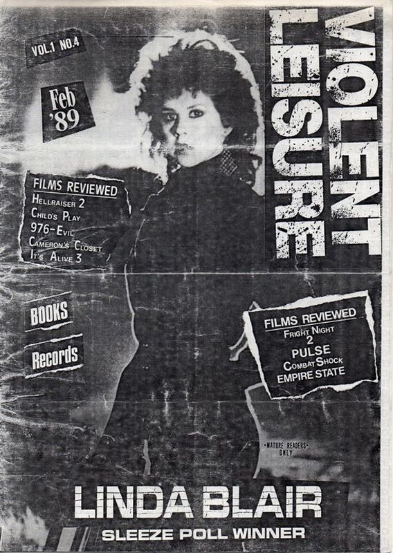 VIOLENT LEISURE magazine side cover Issue 4  February 1989