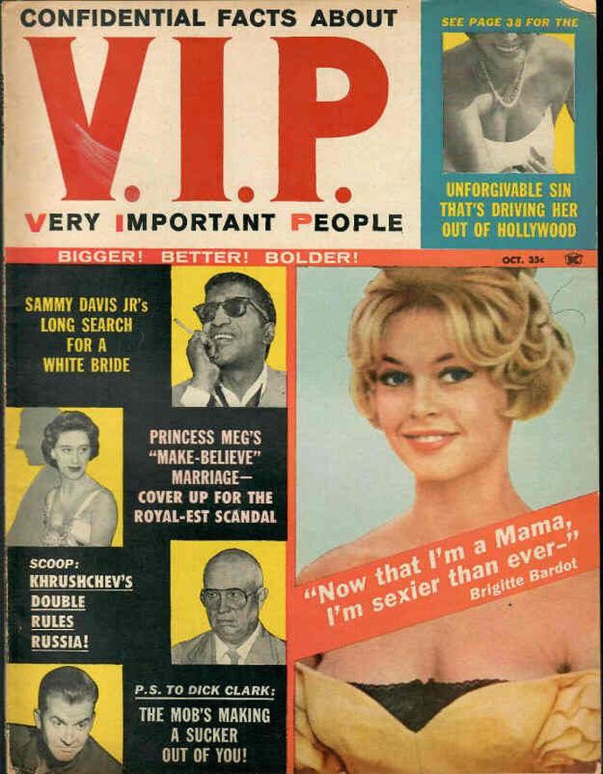 VIP VERY IMPORTANT PEOPLE magazine side cover Issue 1  October 1960