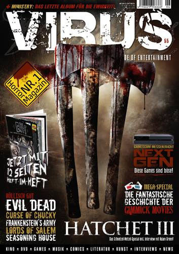 VIRUS magazine side cover Issue 55 October/November 2013