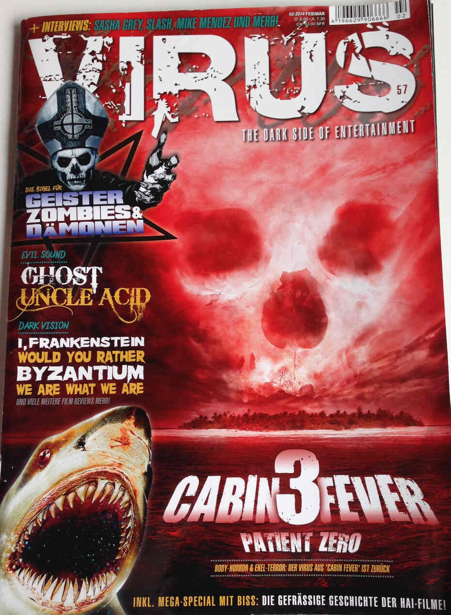 VIRUS magazine side cover Issue 57 February/March 2014