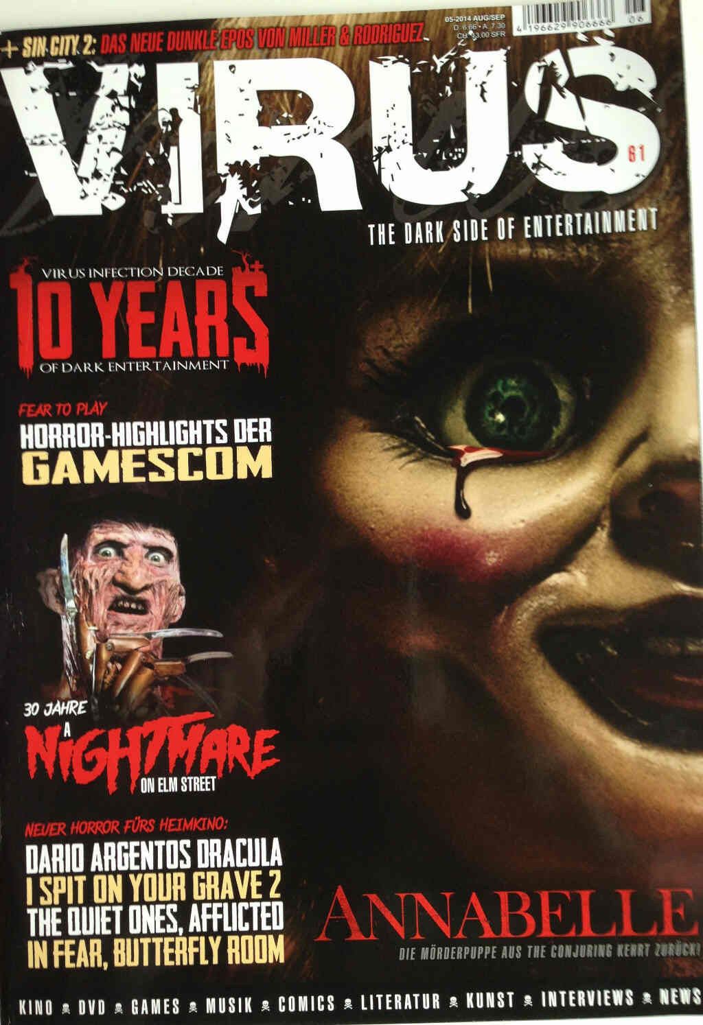 VIRUS magazine side cover Issue 61 August/September 2014