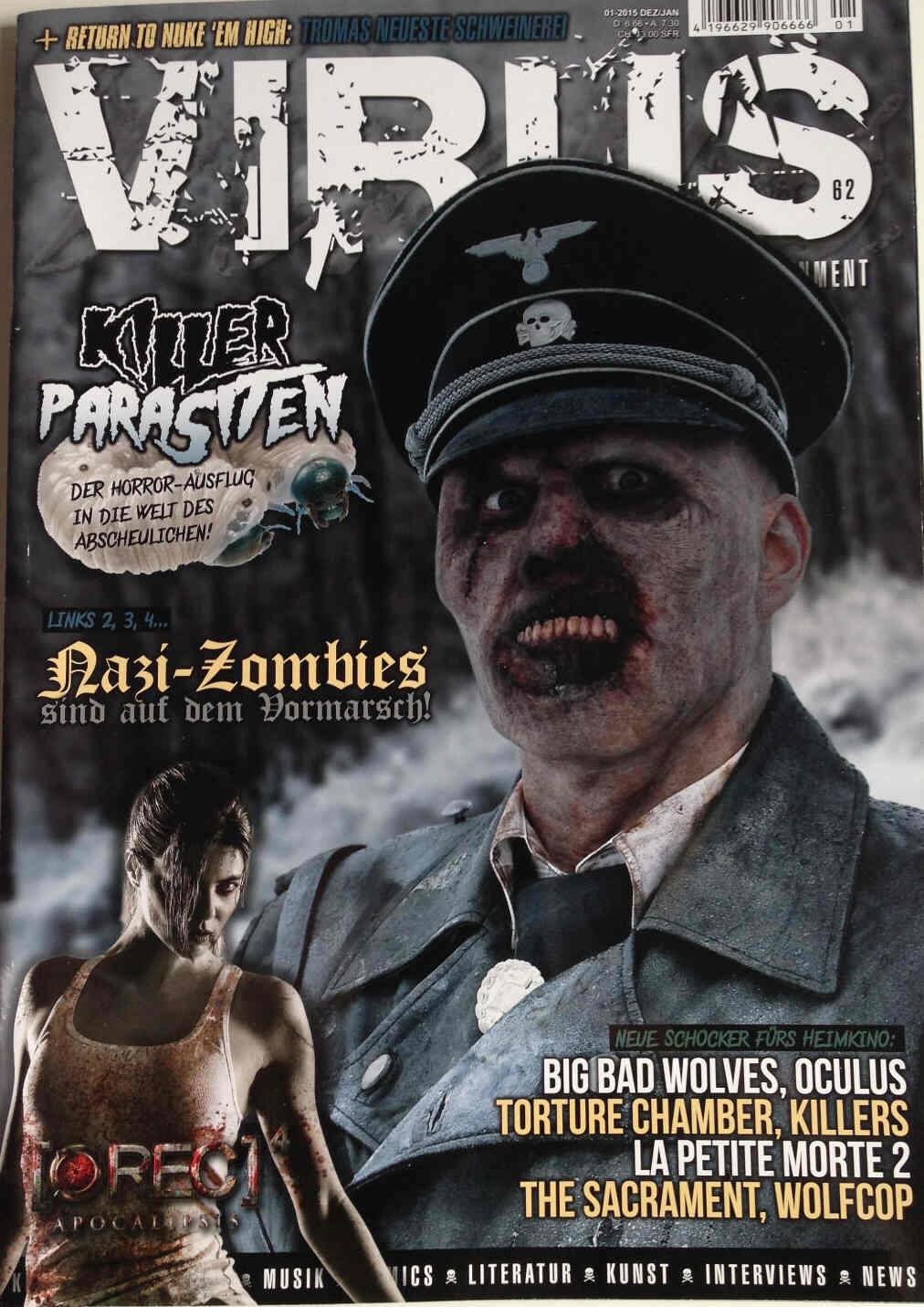 VIRUS magazine side cover Issue 62 December 2014