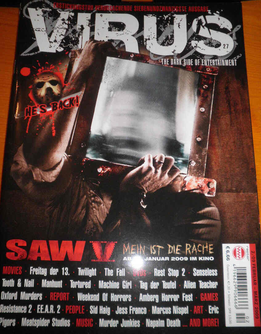 VIRUS magazine side cover Issue 27 February-March 2009