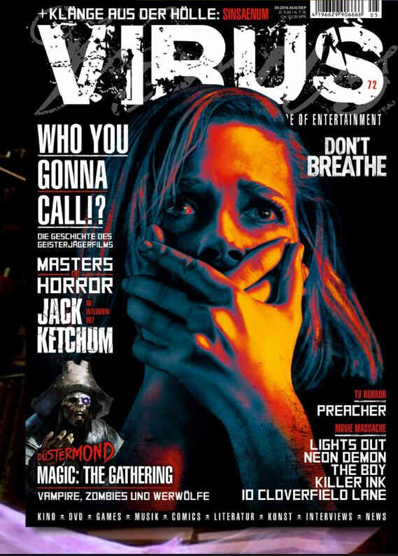 VIRUS magazine side cover Issue 72 August/September 2016