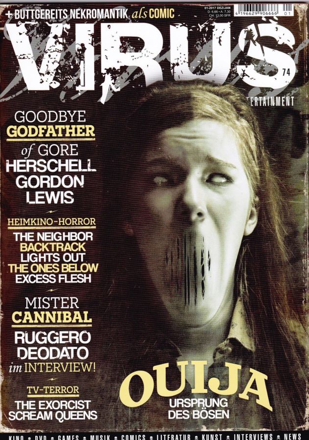 VIRUS magazine side cover Issue 74 December 2016