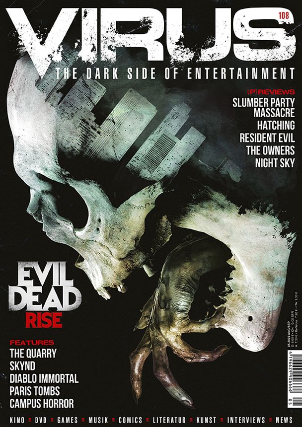 VIRUS magazine side cover Issue 108  August/September 2022