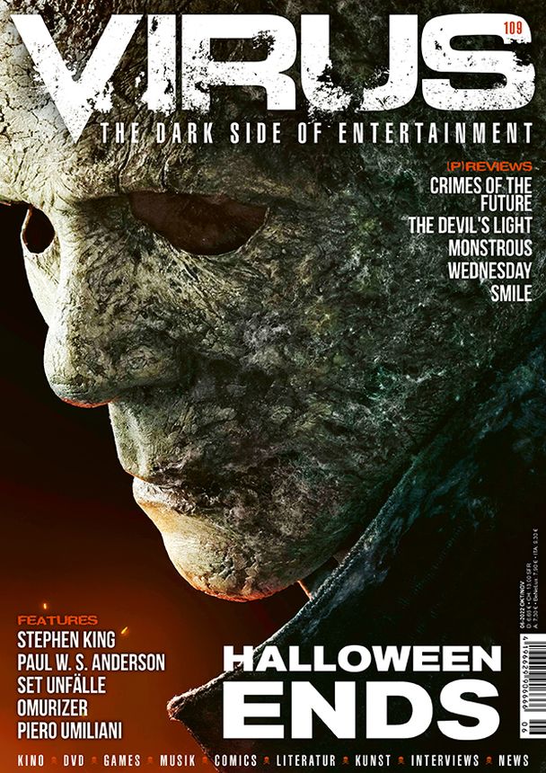VIRUS magazine side cover Issue 109  October/November 2022