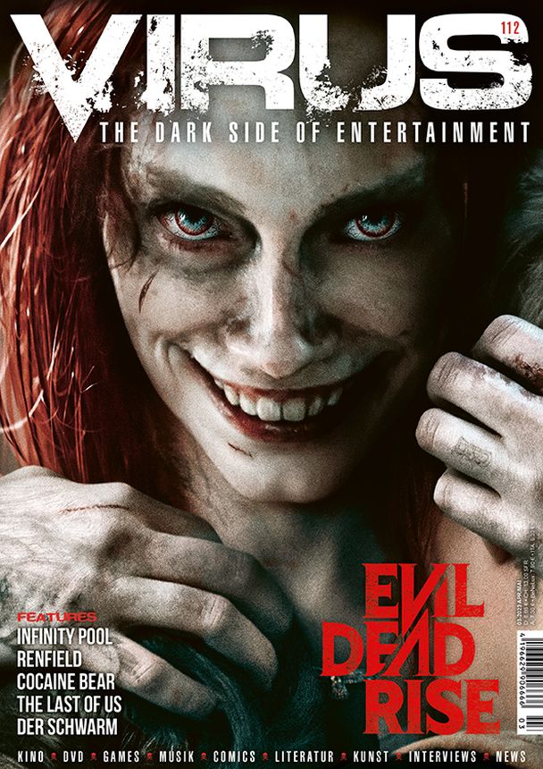 VIRUS magazine side cover Issue 112  April/May 2023