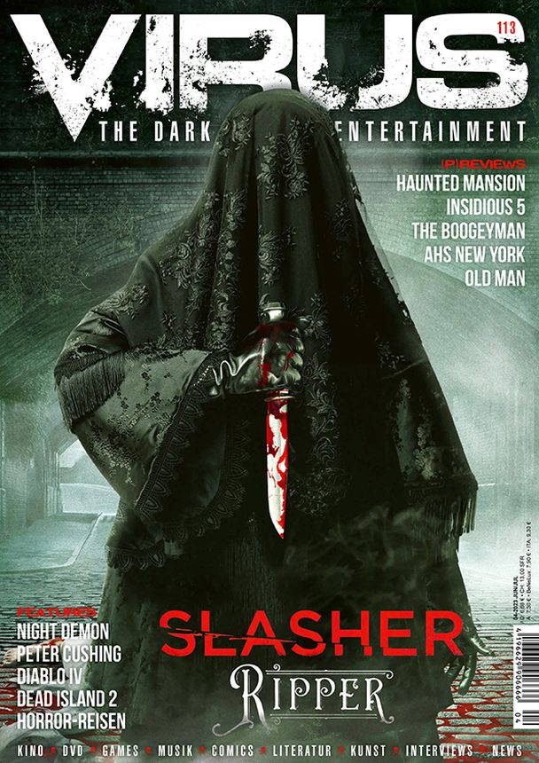 VIRUS magazine side cover Issue 113  June/July 2023