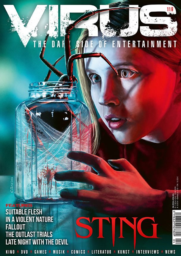 VIRUS magazine side cover Issue 119  June/July 2024