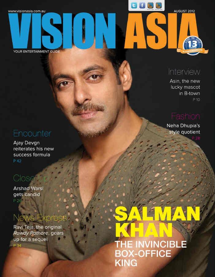 VISION ASIA magazine side cover August 2012