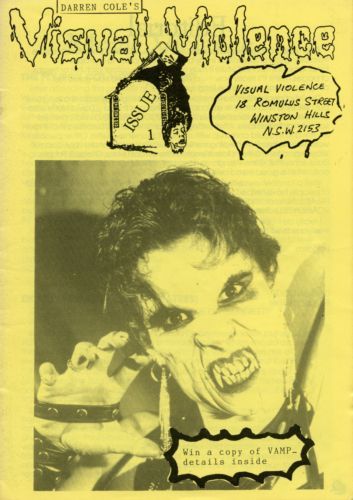 VISUAL VIOLENCE magazine side cover Issue 1  1987