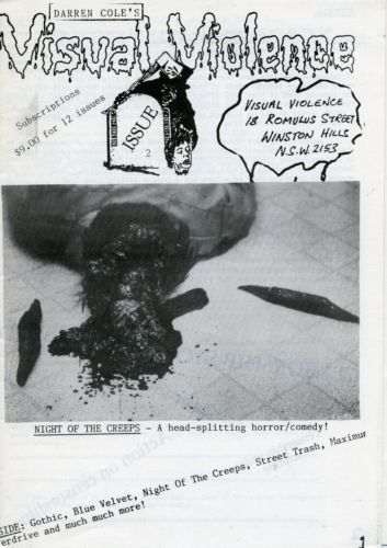 VISUAL VIOLENCE magazine side cover Issue 2  1987