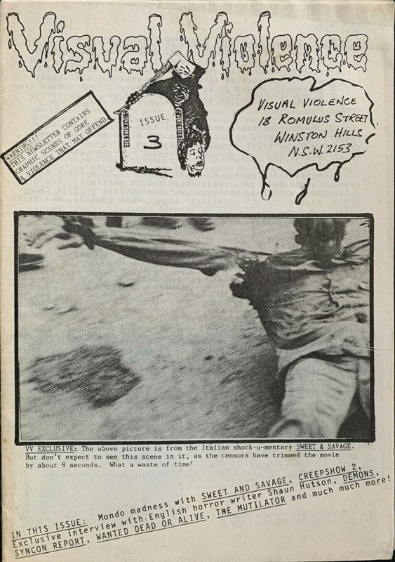 VISUAL VIOLENCE magazine side cover Issue 3   