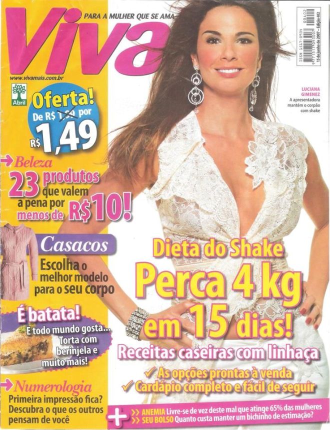 VIVA! BRAZIL magazine side cover 15 June 2007