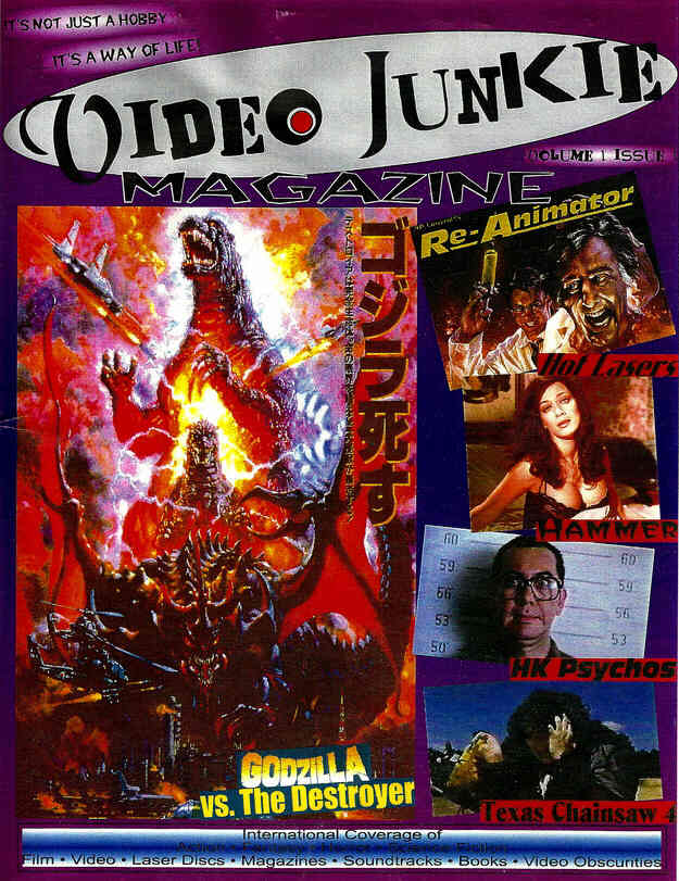 VIDEO JUNKIE magazine side cover Issue 1 February 1996