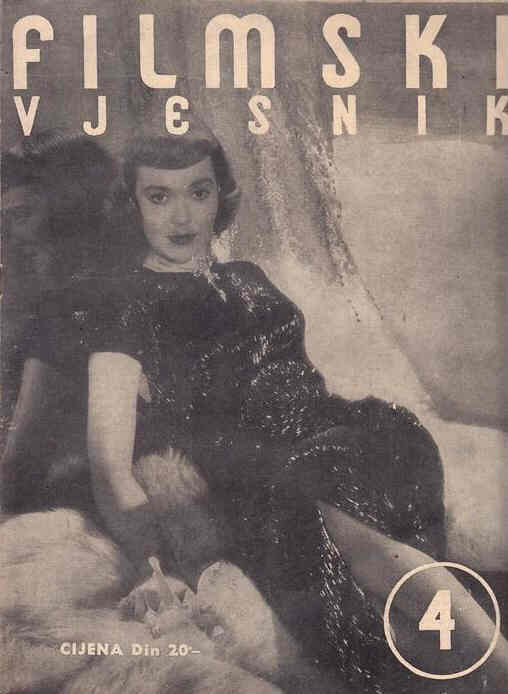 FILMSKI VJESNIK magazine side cover Issue 4  1952
