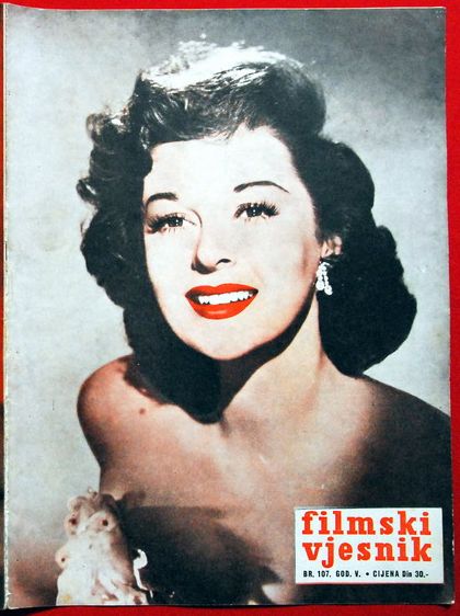 FILMSKI VJESNIK magazine side cover Issue 107  1956