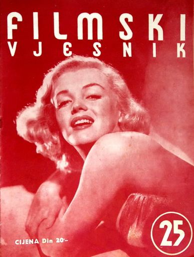 FILMSKI VJESNIK magazine side cover Issue 25  1953