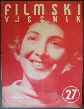 FILMSKI VJESNIK magazine side cover Issue 27  1953