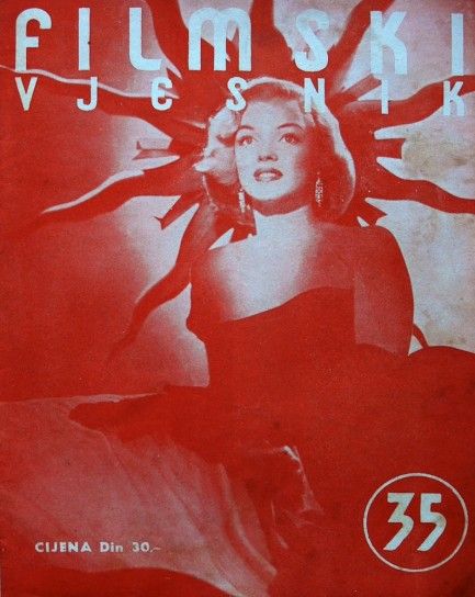 FILMSKI VJESNIK magazine side cover Issue 35  1953